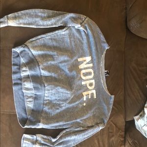 Nope graphic long sleeve sweatshirt